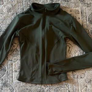 Women's seamed Olive Green Active Jacket